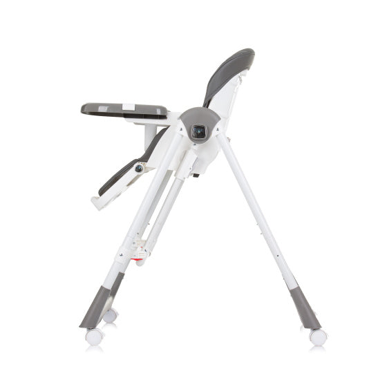Chipolino-Milchschüttler 2-in-1 Hochstuhl Schaukelstuhl Granitgrau Weiß