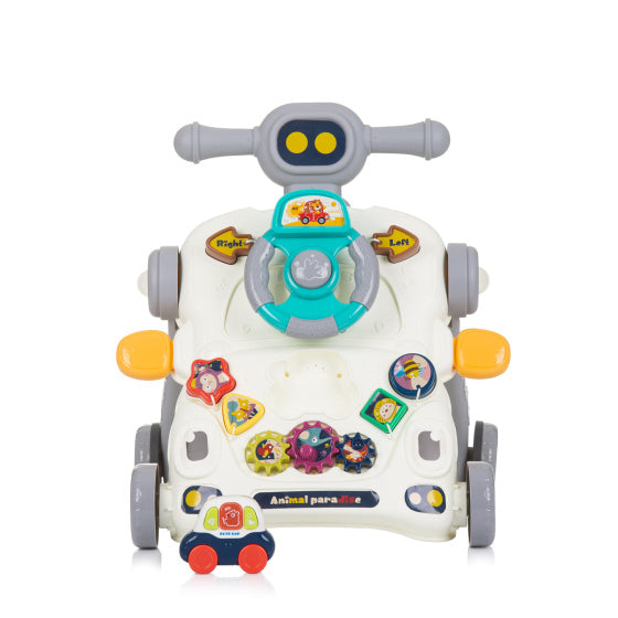 Chipolino Car 3-in-1 Walker mit Spielzeugauto Musik grau