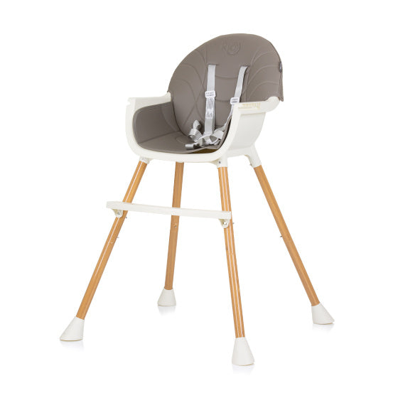 Chipolino Rio 2-in-1 Hochstuhl mit Eetage Sitzkissen Graphit grau Weiß