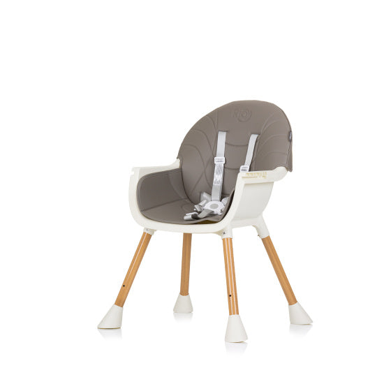 Chipolino Rio 2-in-1 Hochstuhl mit Eetage Sitzkissen Graphit grau Weiß