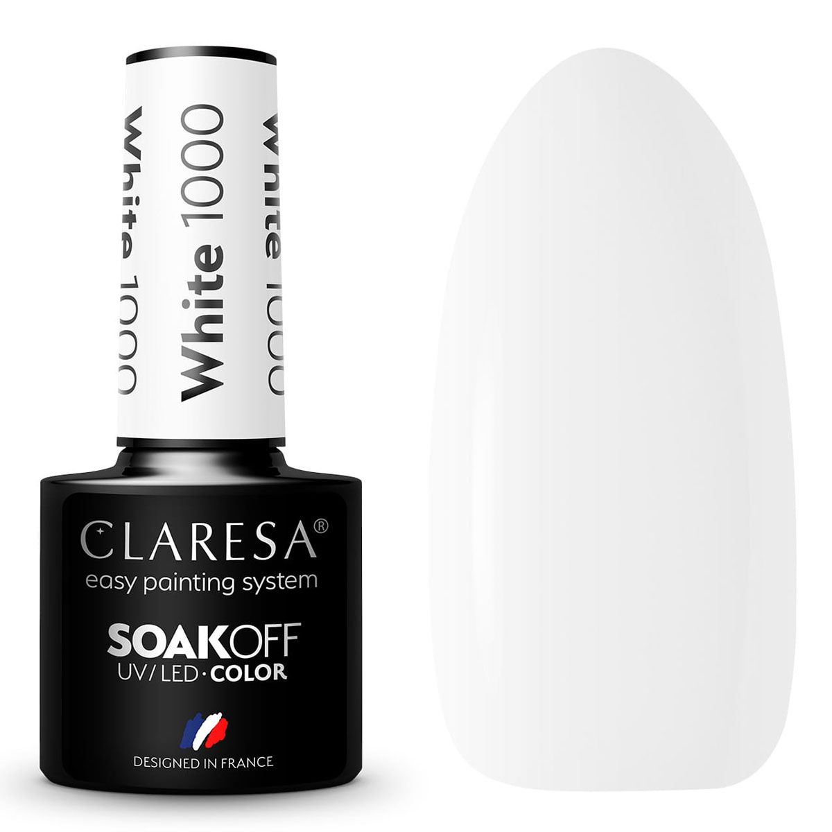 Claresa UV-LED-Gel-Nagellack, 5 ml, Weiß 1000
