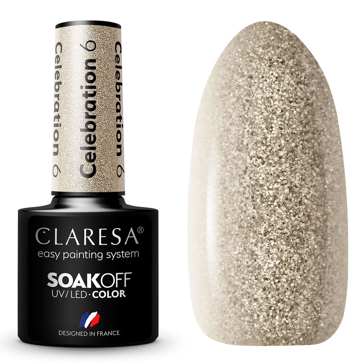 Claresa UV-LED-Gel-Nagellack, 5 ml, Celebration 6