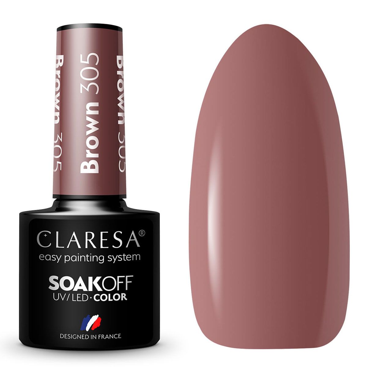 Claresa UV-LED-Gel-Nagellack, 5 ml, Braun 305, klassischer Look