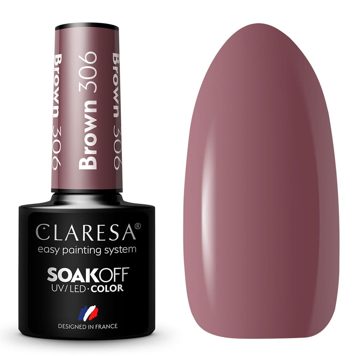 Claresa UV-LED-Gel-Nagellack, 5 ml, Braun 306, klassischer Look