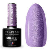 Claresa UV-LED-Gel-Nagellack, 5 ml, voller Glitzer, 6 Lila