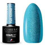 Claresa UV-LED-Gel-Nagellack, 5 ml, voller Glitzer, 7 Blau