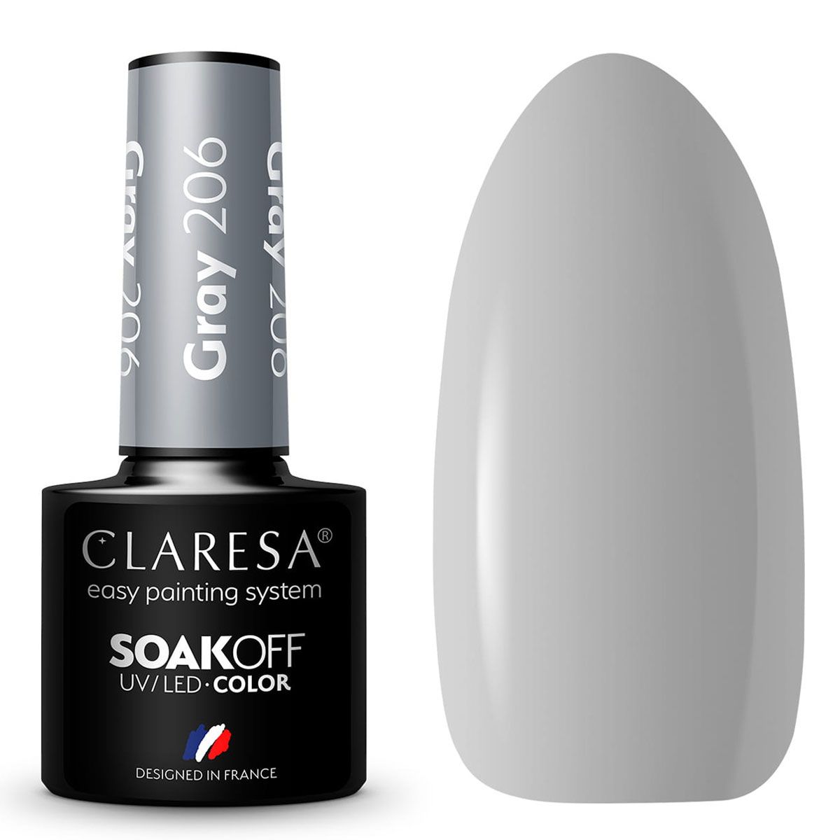 Claresa UV-LED-Gel-Nagellack, 5 ml, Grau 206 Savanna Vibes