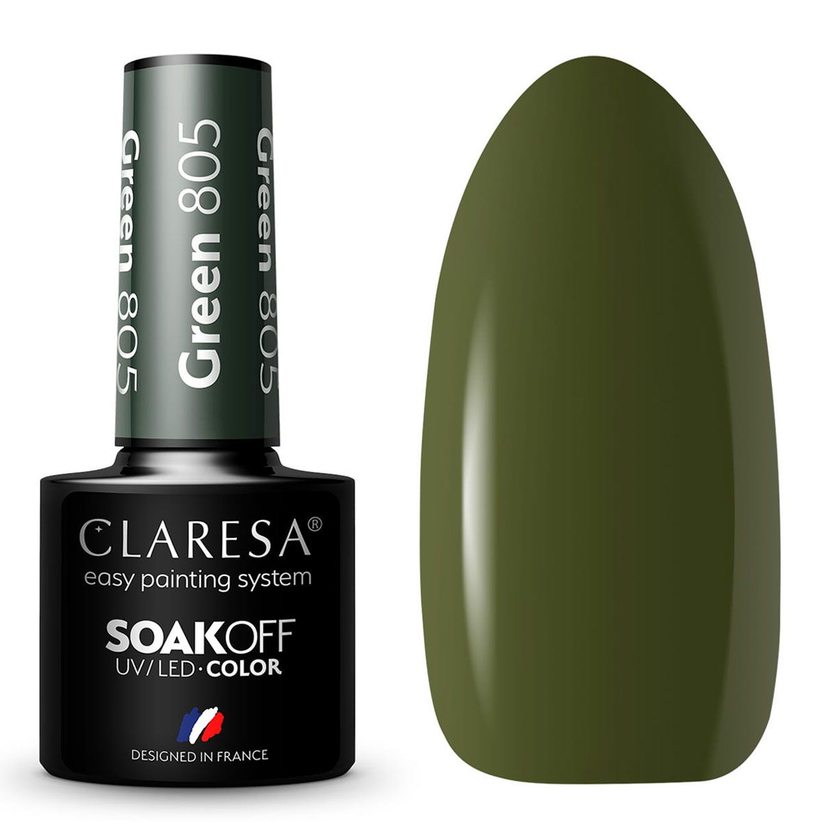 Claresa UV-LED-Gel-Nagellack, 5 ml, Grün, 805 „Take Me to the River“.