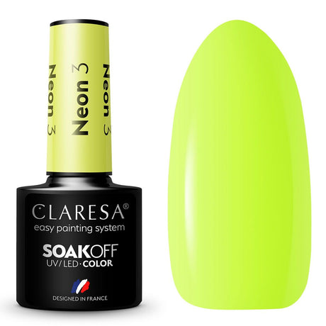 Claresa UV-LED-Gel-Nagellack, 5 ml, Neon 3