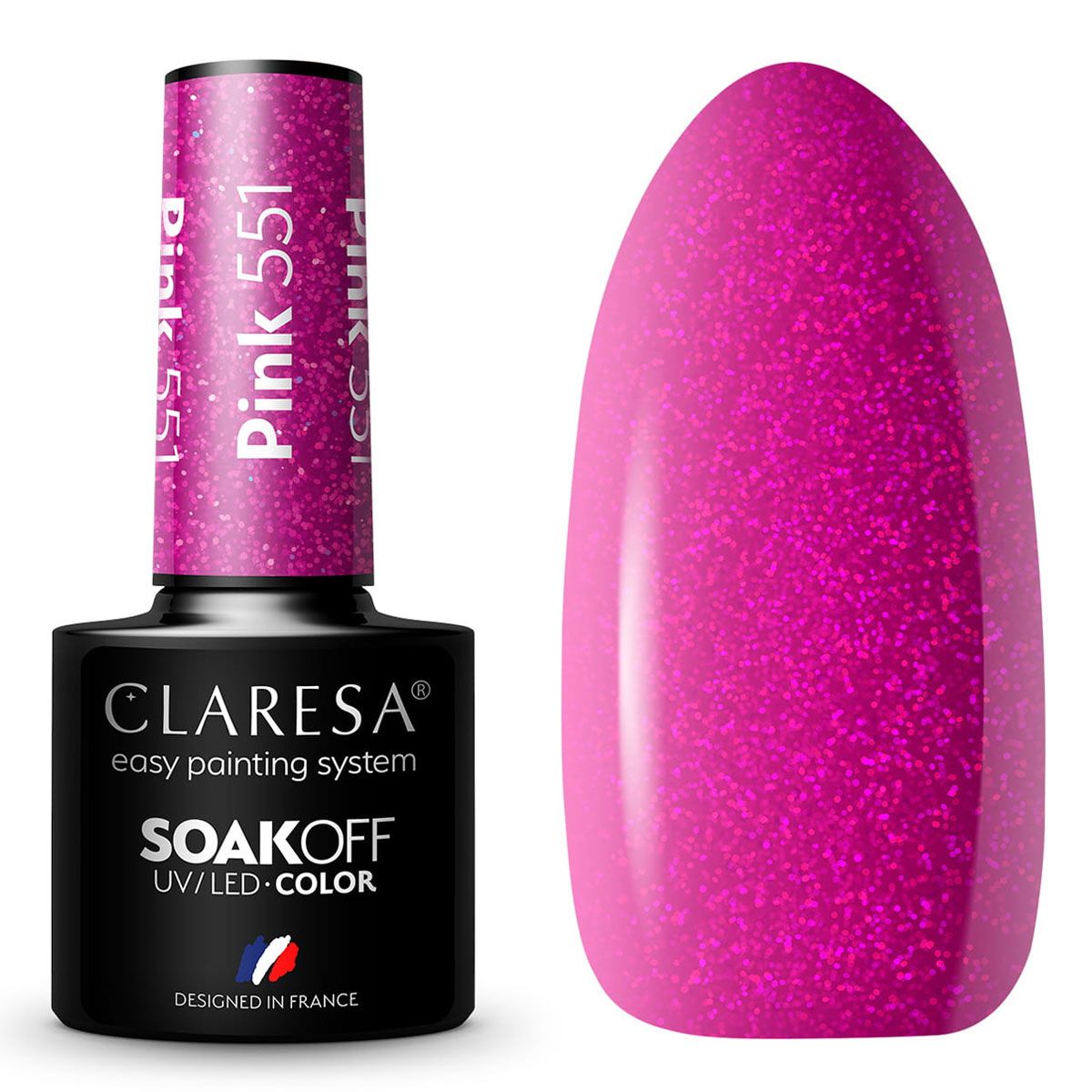 Claresa UV-LED-Gel-Nagellack, 5 ml, Pink 551, klassischer Look
