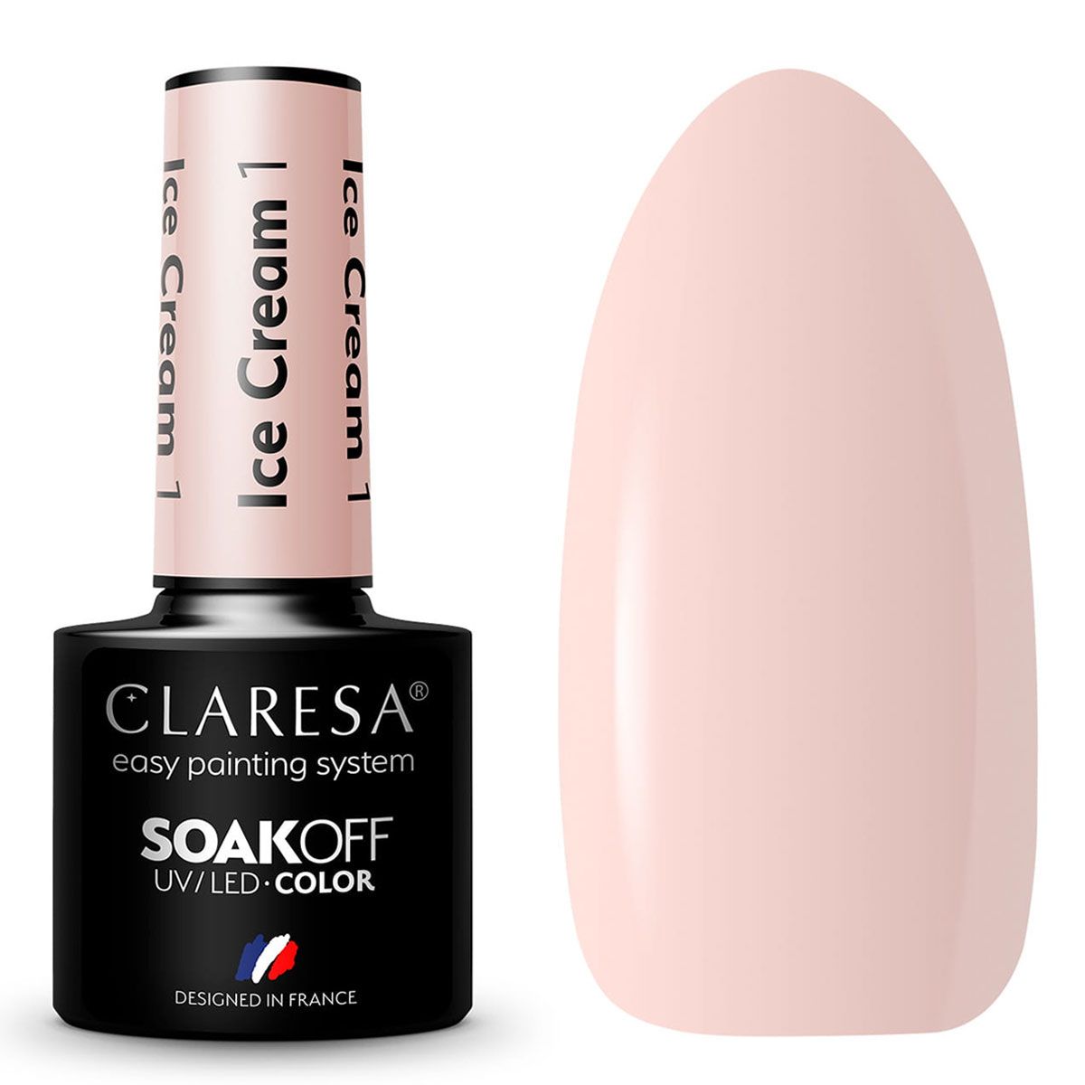 Claresa UV-LED-Gel-Nagellack, 5 ml, Eiscreme 1