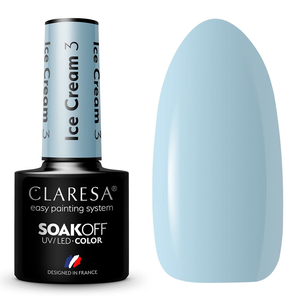 Claresa UV-LED-Gel-Nagellack, 5 ml, Eiscreme 3