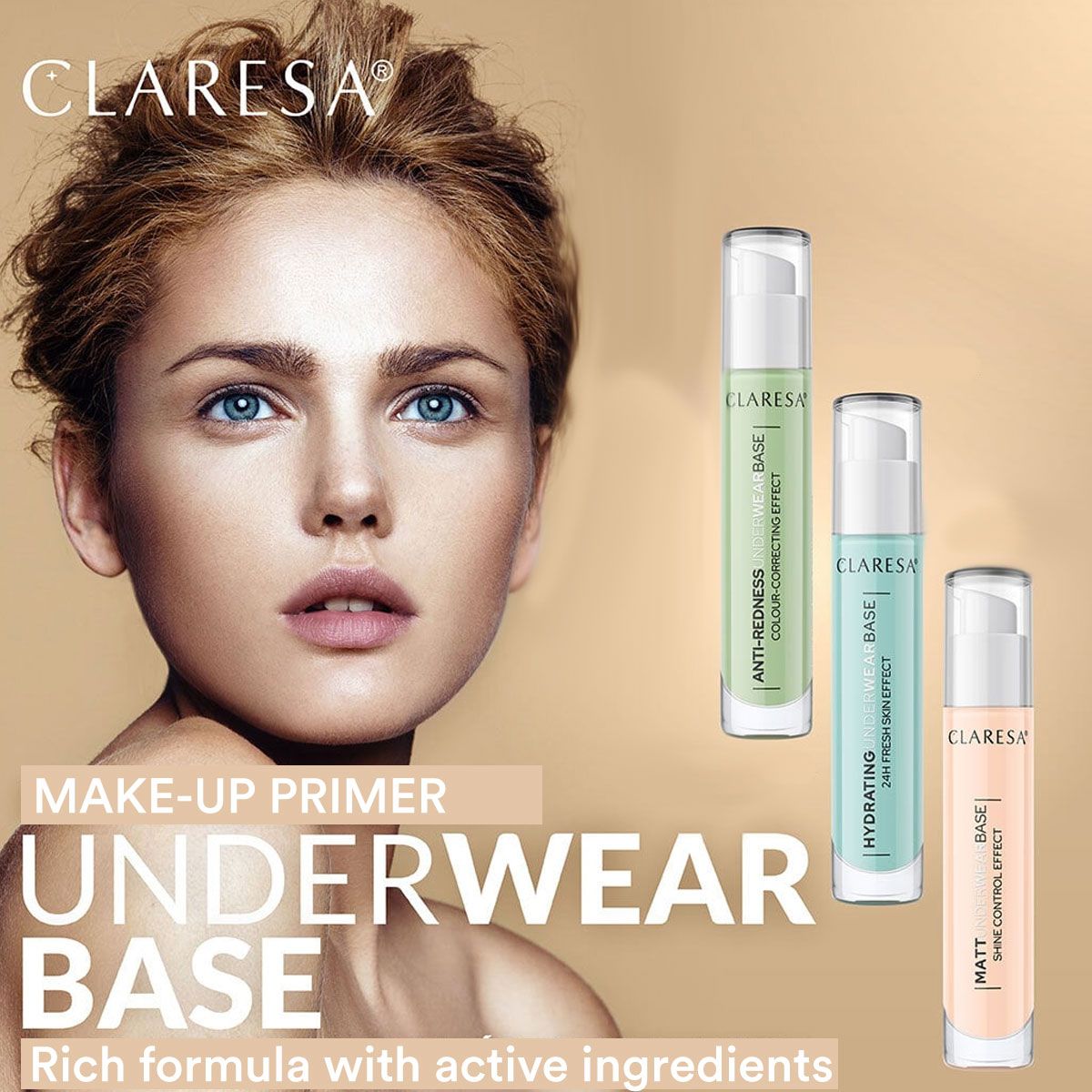 Claresa feuchtigkeitsspendende Basisgrundierung für Unterwäsche, 34 g.