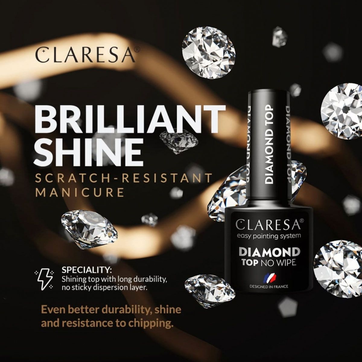 Claresa Top Coat Diamant ohne Abwischen, 5 ml