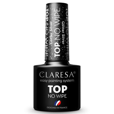 Claresa Überlack ohne Abwischen, Glitzer, Silber, 5 ml