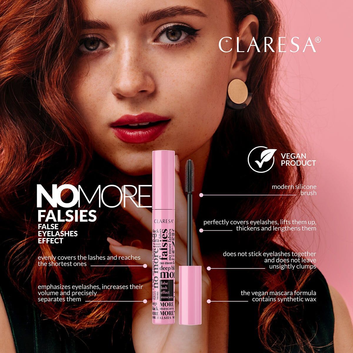 Claresa No More Falsies Mascara Tiefschwarz 10 ml