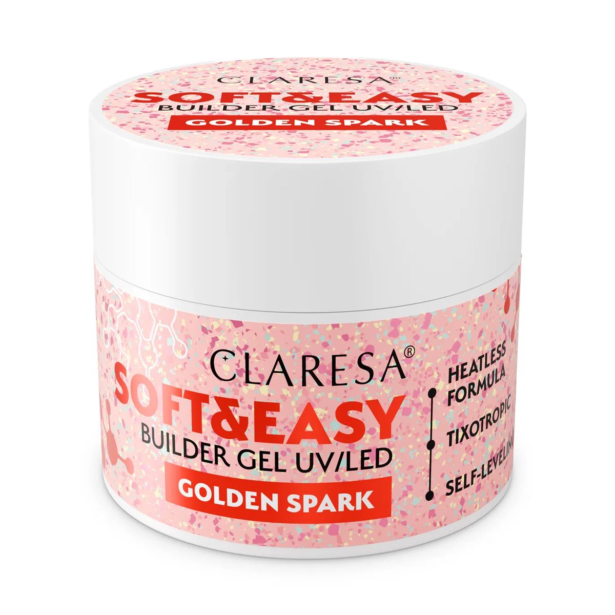 Claresa keratine soft easy builder gel golden spark 12gr.