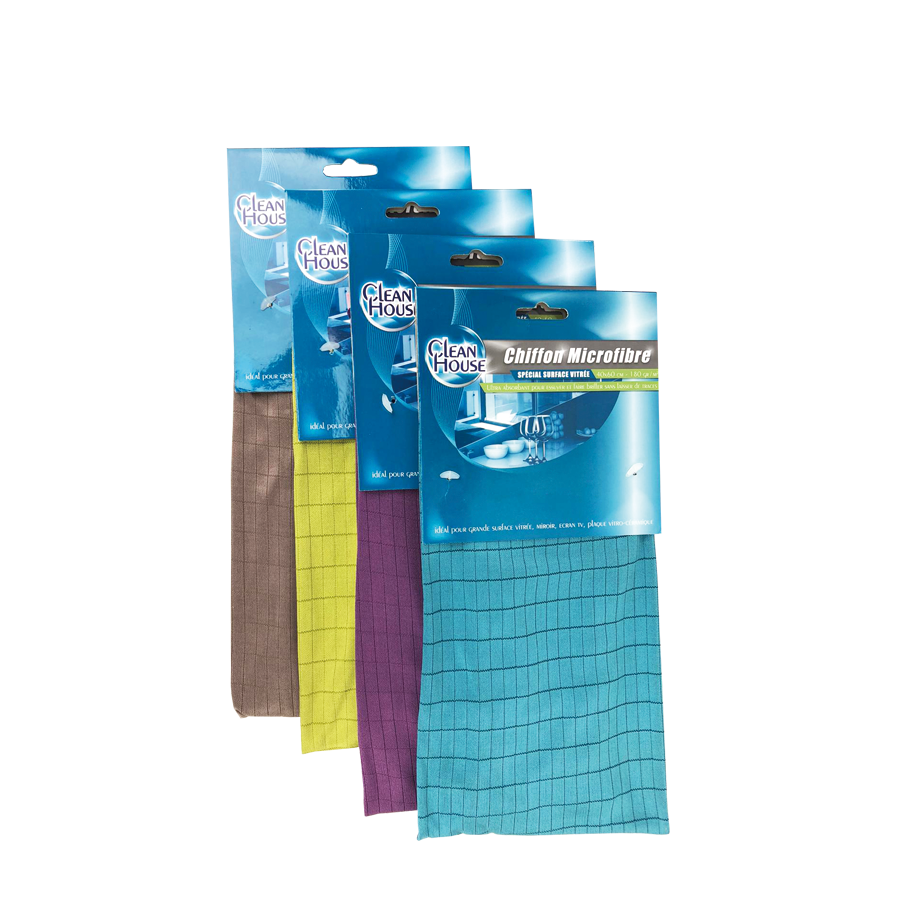 Clean house microvezel glasdoek 40x60cm 4 stuks