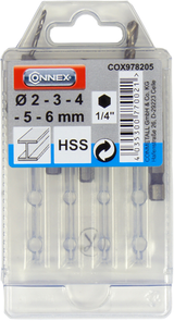 Connex-Set Stahlbohrer 2–6 mm, 6 Karat, 5 Stück, blau – cox978205