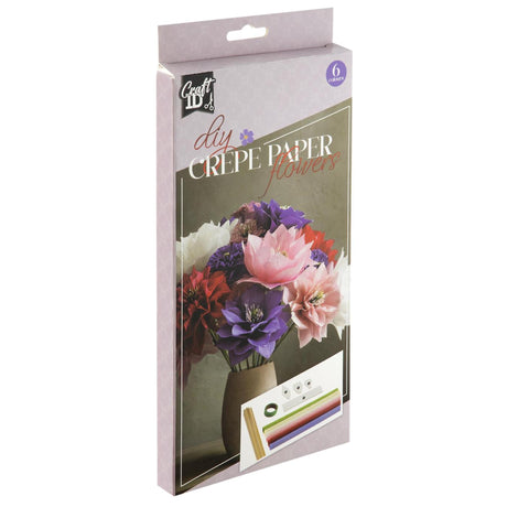 Kreatives Bastelgruppen-Hobbyset zur Herstellung von Kreppblumen, 6 Blatt 20 x 25 cm | 4 Stück