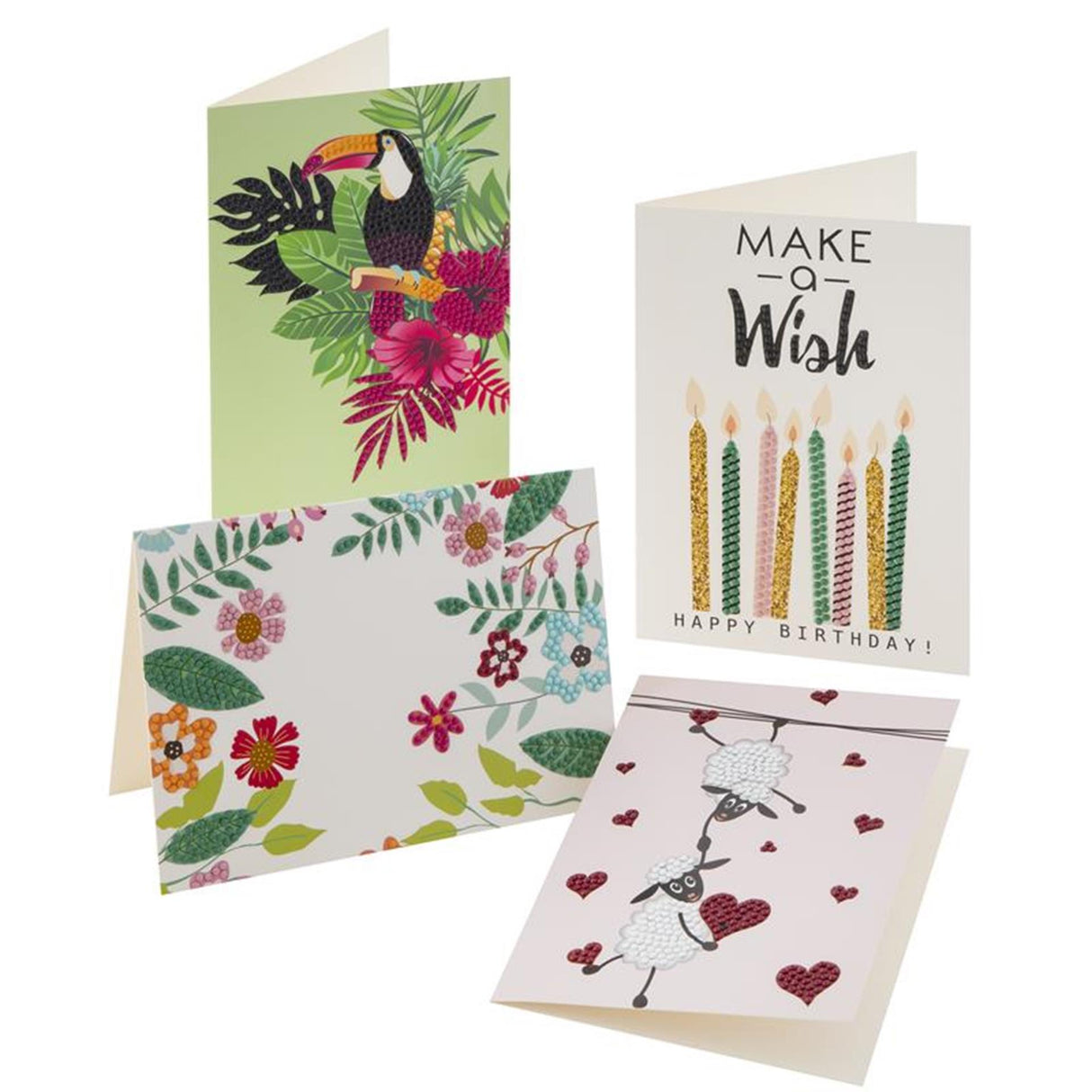 Grafix diamond painting kaarten maken 18,1x13cm 4 stuks + envelop