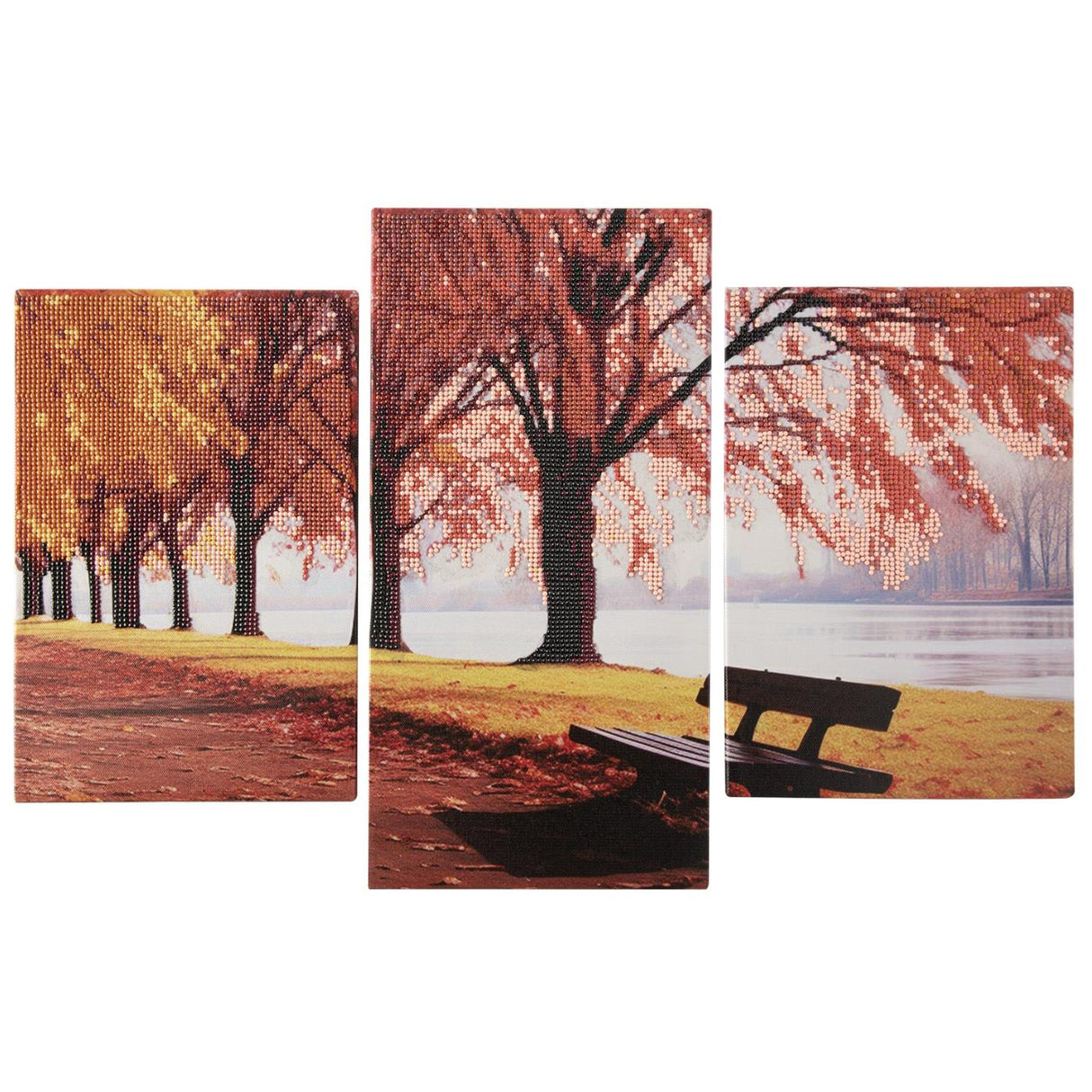 Kreative Bastelgruppe, Diamantmalerei, Triptychon-Landschaft