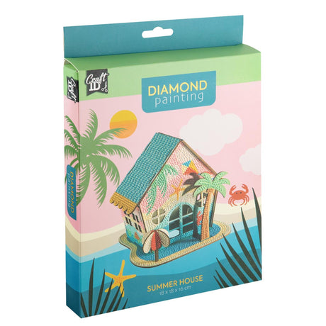 Craft id diamond painting zomerhuis - 18x18x16cm