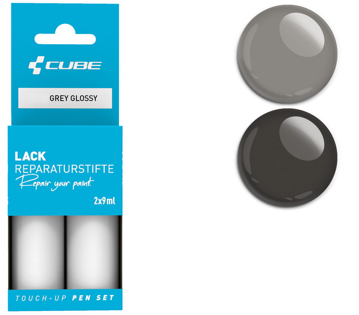 Cube Lackstift-Set grau glänzend