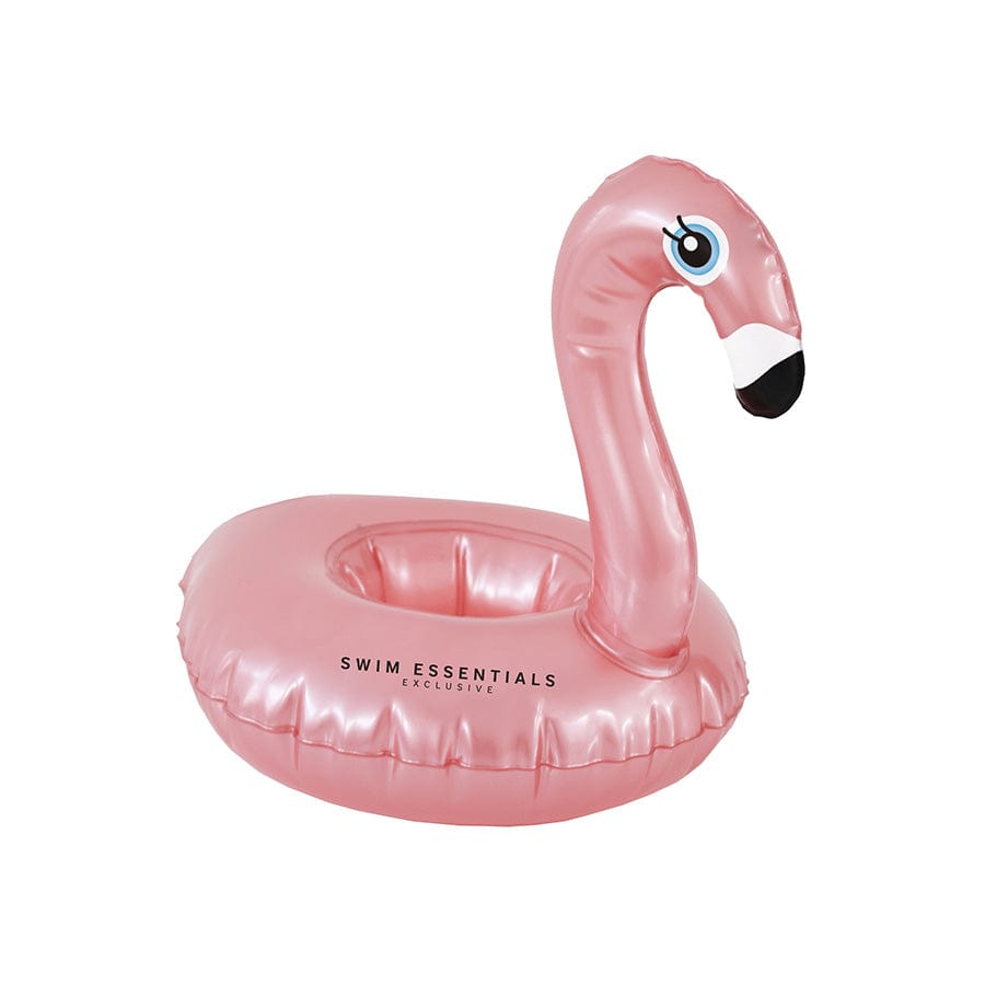 Traumlandschaft | Roségoldener aufblasbarer Getränkehalter Flamingo