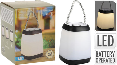 Home Styling Tischlampe tragbar LED schwarz 9x12cm