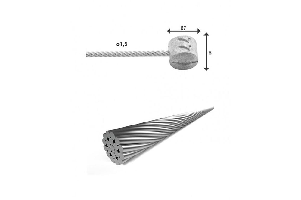 XLC Kabelbremse A innen 2,35 2 Nipp Edelstahl BRX87