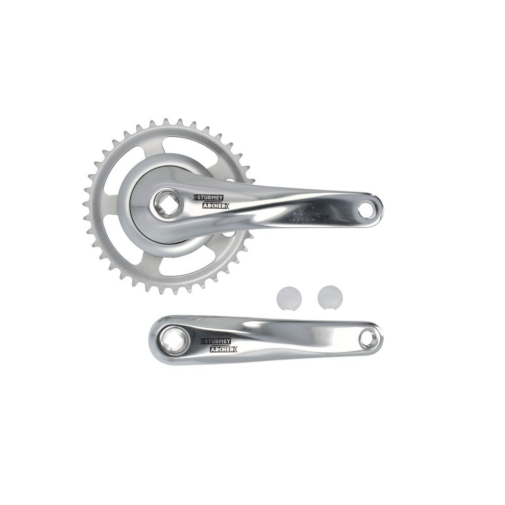 SUNRACE - SUNRACE CRANKET 38T Kurbellänge 170 mm. Silber Aluminium spiellos. 92 mm Abdeckung. -8mm Tiefe