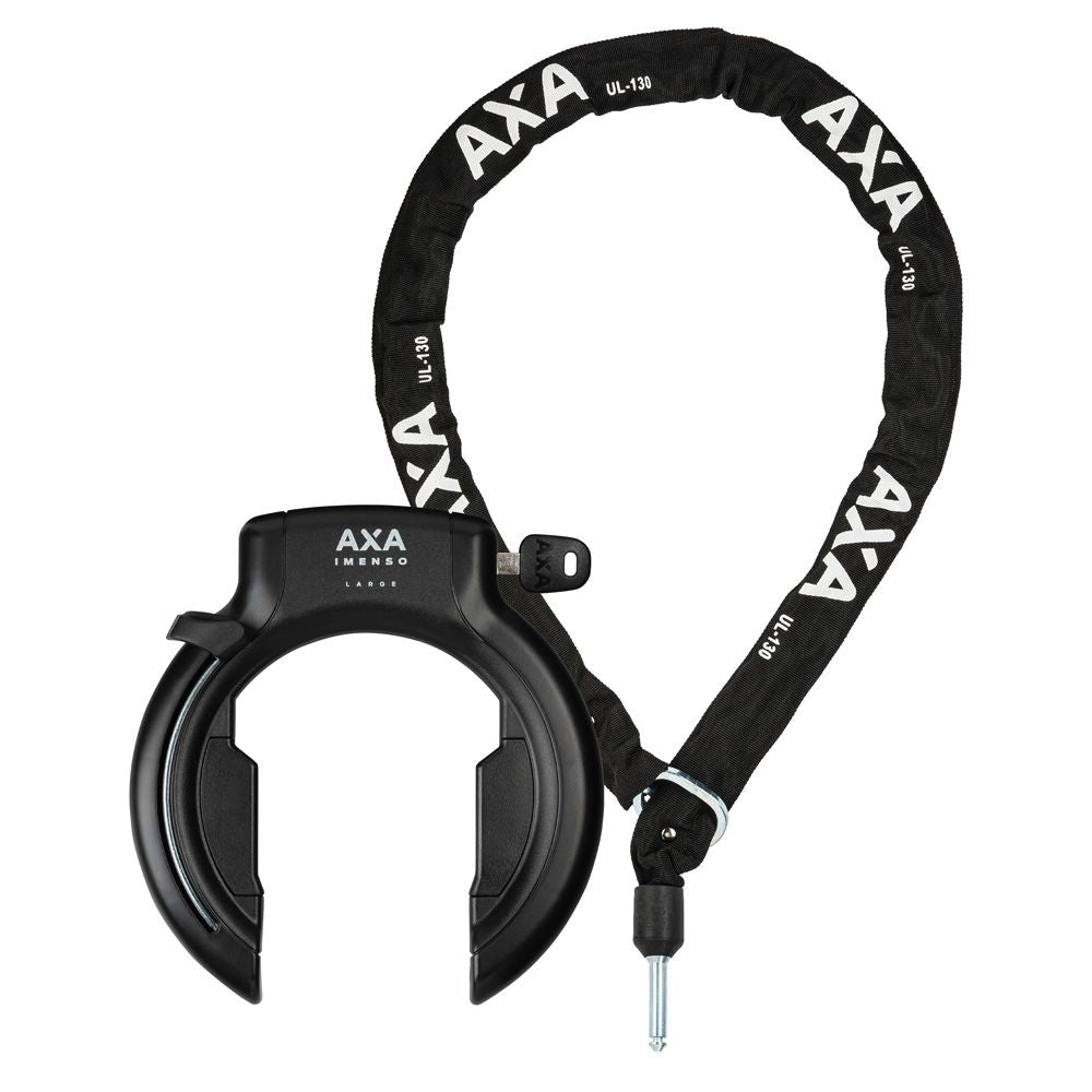 Axa Rahmenschloss Imenso L + Satteltasche + ulc130 Kette Art2