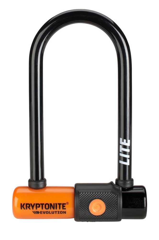 Kryptonite Evolution Lite Mini-6 Fahrrad-Bügelschloss – Art-2 – Schloss für (Elektro-)Fahrräder – leicht – 7 x 15,2 cm – Orange