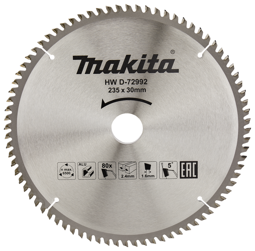 Makita Zubehör Kreissägeblatt Aluminium | Standard | 235x30x2,4 80t 5g - d-72992 - d-72992