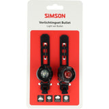 Simson verlichtingsset bullet batterij - zwart