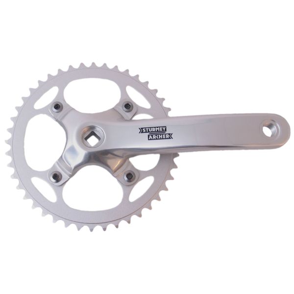 Sturmeyarcher Crankkel 44t Sturmey Archer FCS750 für 3 32 Kette - 170 mm - für Quadratachse - Silber