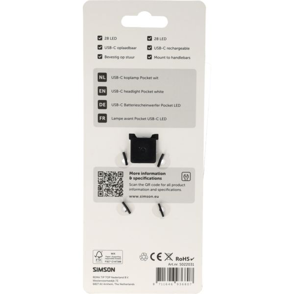 Simson usb-c led lamp pocket wit