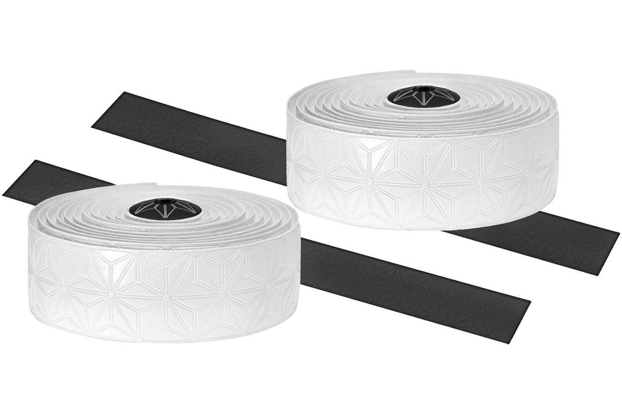 Supacaz Super Sticky Kush Single Color Ribbon White, y compris le bouchon de direction en aluminium