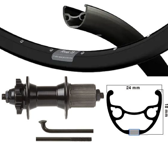 Kgs Hinterrad 28 Zoll (622) Felge Speiche schwarz Kassette 8-10 Disc