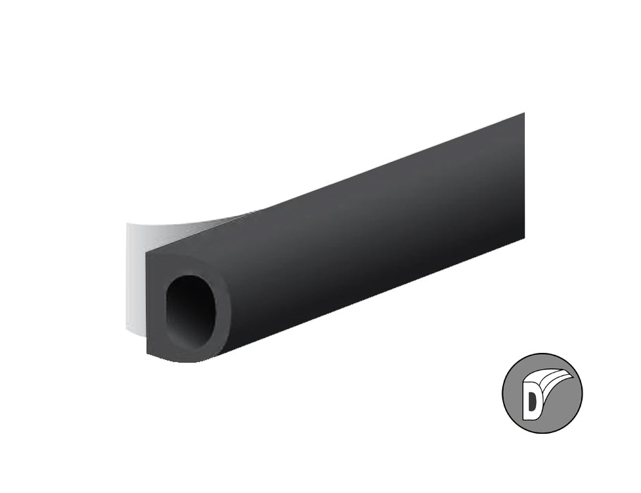 Ellen Draft Band D-profile Black 8x6mm 7,5m