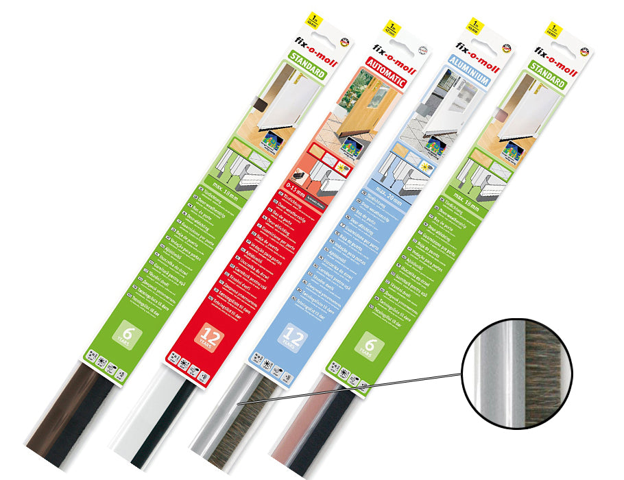Fix-o-moll Türbürste Premium selbstklebend – 1m – Aluminium