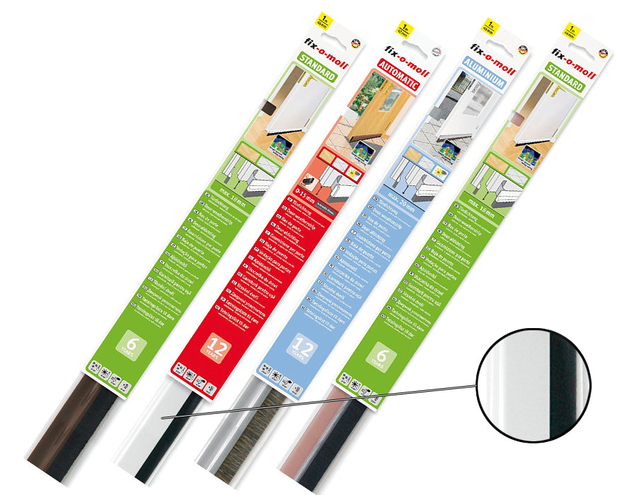 Fix-o-moll Türbürste mit Federsystem – 100 x 4,2 cm – Weiß