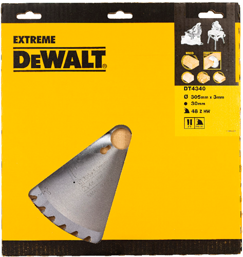 Dewalt Zubehör Kreissägeblatt 305 x 30 x 48 Zähne, Wechselzahnung, positiv 10°, Kerbe 3,0 mm – dt4340-qz