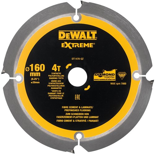 Dewalt Zubehör Kreissägeblatt PCD-Laminatfaserzement 160x20x4t - DT1470-QZ