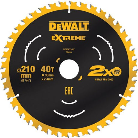 Dewalt accessoires cirkelzaagblad tct | 210x30x40t - dt20433-qz