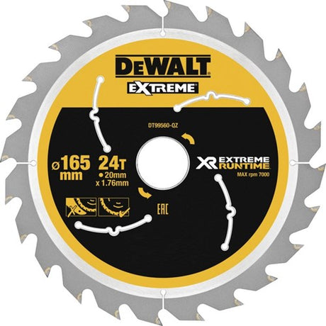 Dewalt Zubehör dt99560 XR Kreissägeblatt 165 x 20 mm 24 Zähne – dt99560-qz