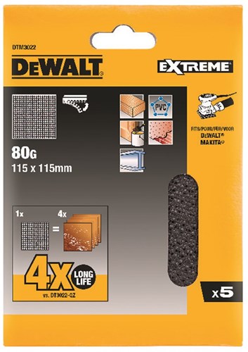 Dewalt Zubehör Netz Schleifgitter 115 x 115 mm K80 – dtm3022-qz