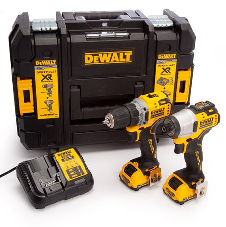 Dewalt dck2110l2t Aktionsset dcd701 Bohr-/Schraubendreher + dcf801 Schlagschrauber 12 V 3,0 Ah XR – dck2110l2t-qw