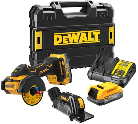 Dewalt dcs438e2t | accu slijpmachine | 18v | 76 mm | 2 x 1.7 ah accu + lader - dcs438e2t-qw